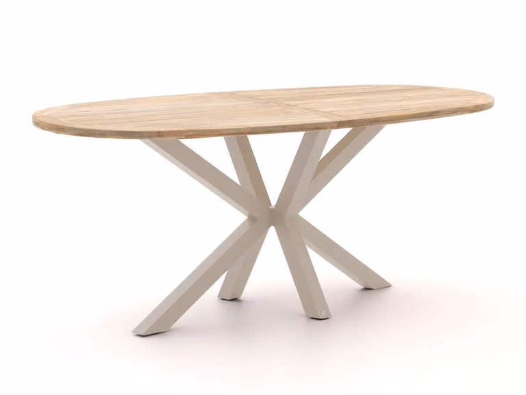 ROUGH Furniture Ovaal Bartafel van Teakhout voor 6 personen, B/D/H: 240 x 120 x 107 cm