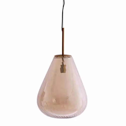 Light & Living Leona Hanglamp - Amber Glas - B: 40 cm, H: 50 cm