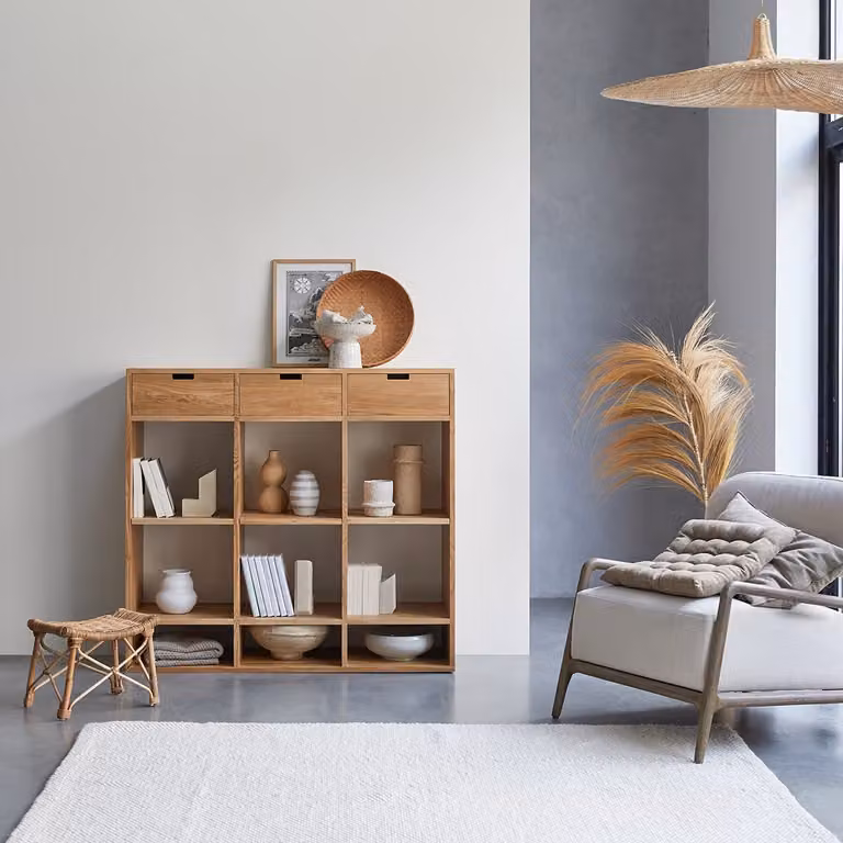 Tikamoon Massief eiken dressoir - Bruin - B/D/H: 120 x 40 x 73,5 cm