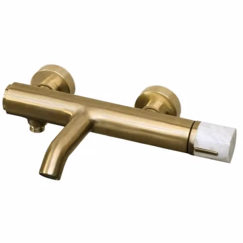 Essebagno Manopola 9020312 Eengreepsmengkraan voor douche, Geborsteld Goud, Messing