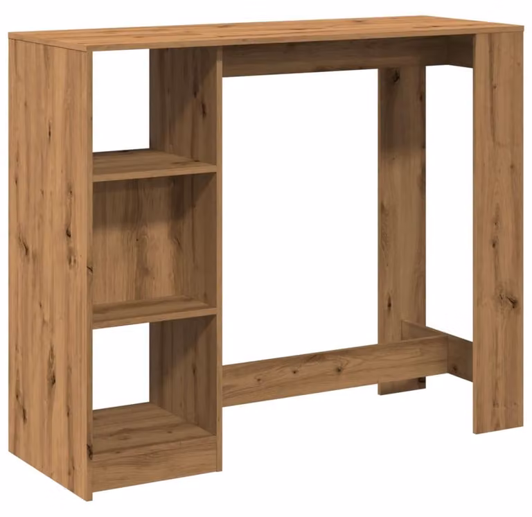 vidaXL Barkruk met plank, Artisan-eikenhout, B: 124 cm, D: 46 cm, H: 103,5 cm