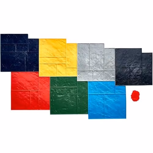 VEVOR Betonstempelmat 7 stuks, PU-stempelmat voor steentegels en decoratie, Meerkleurig, Breedte: 61,8 cm, Diepte: 61,8 cm