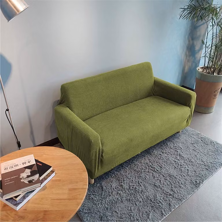 Groene anti-slip meubelhoes voor 3-zitsbank