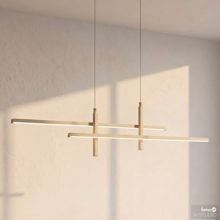 Eglo Trepiliano Design Hanglamp Beige/Bruin met LED en Aluminium/Metaal B/D/H: 120 x 7 x 7 cm