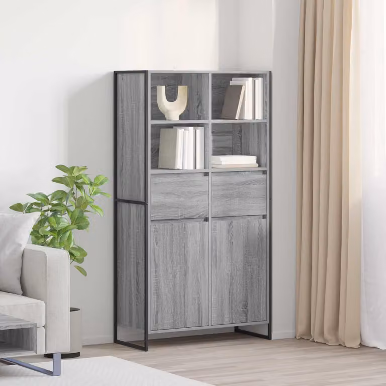 vidaXL Dressoir in grijze Sonoma-kleur, B/D/H: 81 x 36 x 150,5 cm
