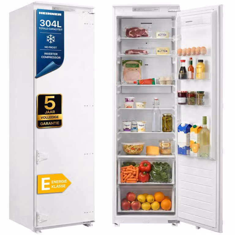 Heinner HF-BIM304NFINVE++ Inbouw Koelkast, 304 L, No Frost, Wit