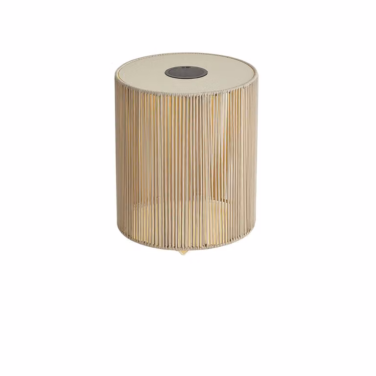 Qazqa Moderne Buiten Tafellamp Beige met LED en Solar, IP54, Dimbaar