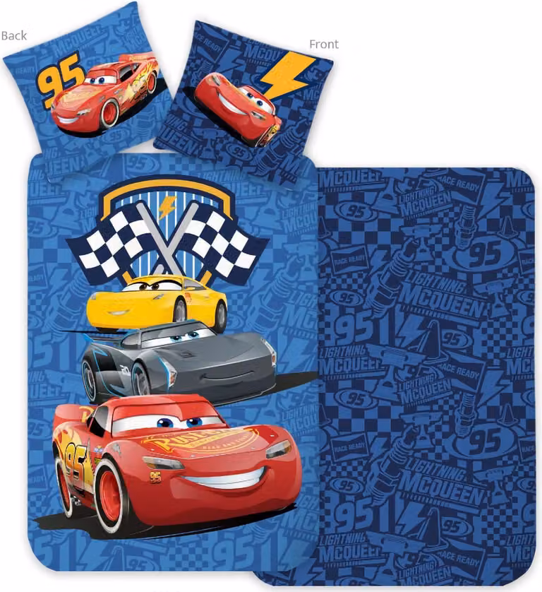 Mac Cars Racing Crew beddengoedset voor kinderen, 2-delig, 135 x 200 cm