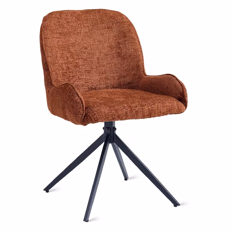 Set van 2 Nest of Nora Olli gestoffeerde eetkamerstoelen - Roest
