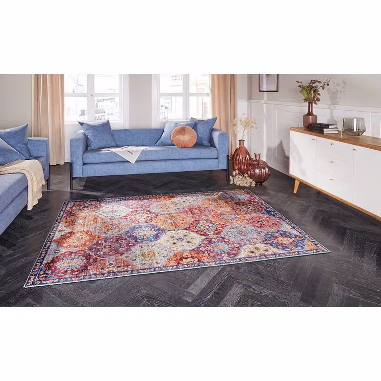 home24 Vloerkleed Kashmir Ghom, Meerdere kleuren, 200 x 290 cm, Geweven stof