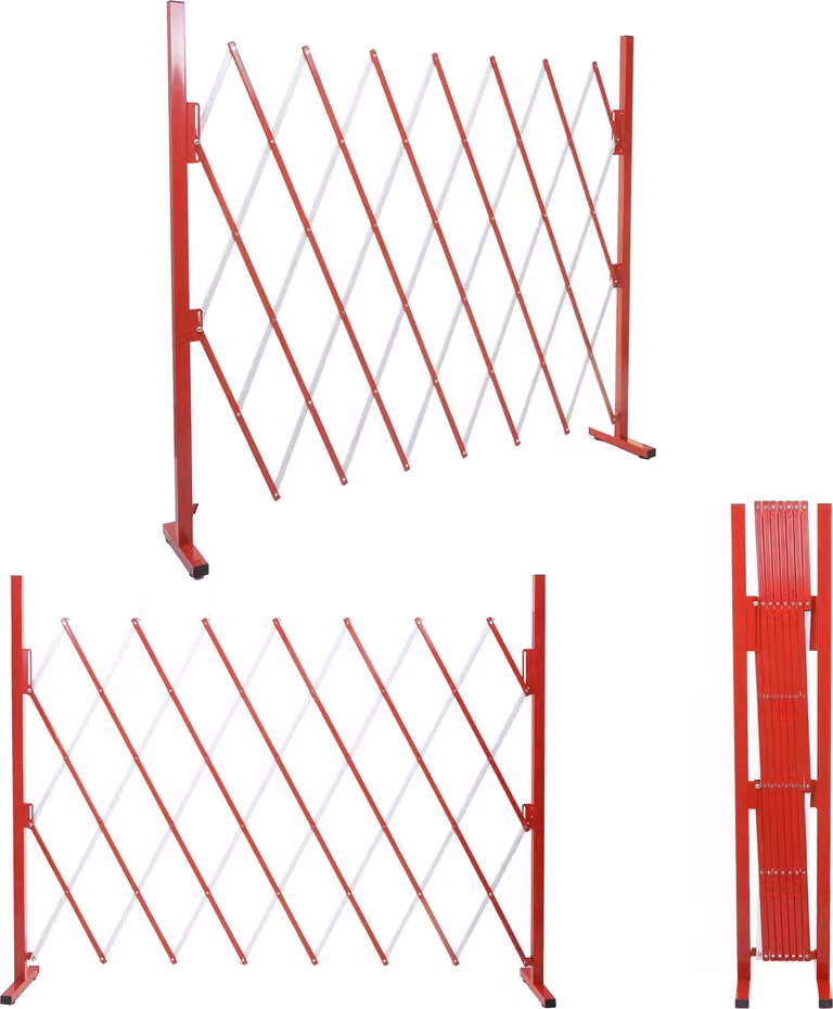 Mendler Afsluitraster HWC-B34 Scharnierraster Uitrekbaar Aluminium Rood-Wit Breedte: 28-200 cm, Hoogte: 153 cm
