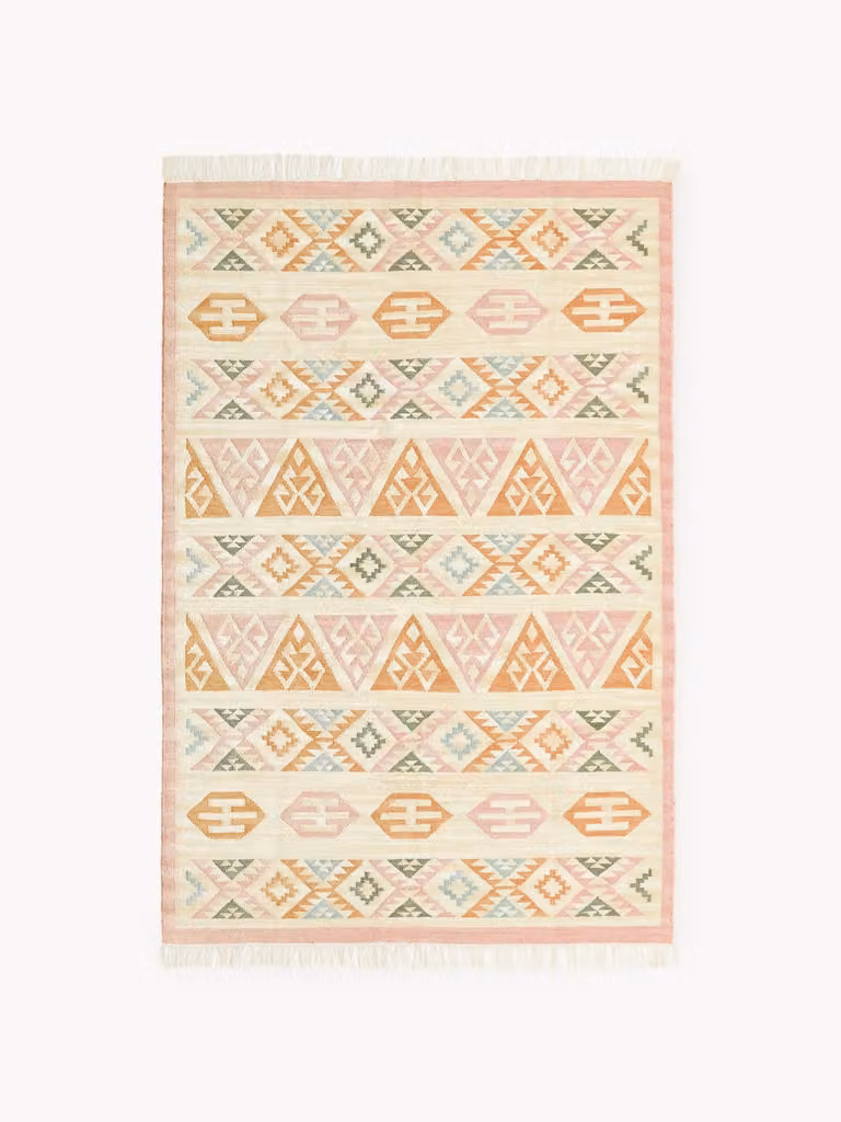 Westwing Collection Anisa handgeweven Kelim vloerkleed van wol