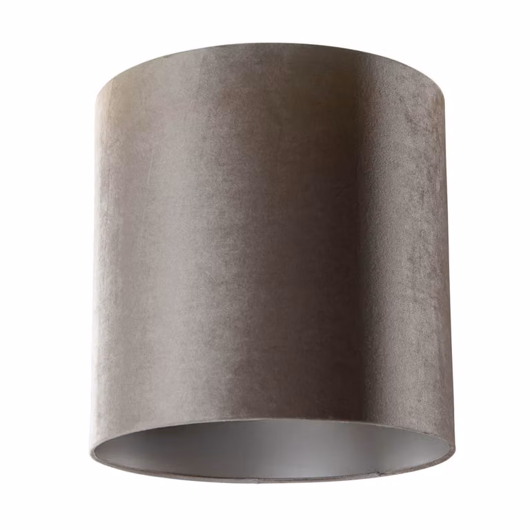 Qazqa Velours lampenkap cilinder grijs E27 diameter: 40 cm