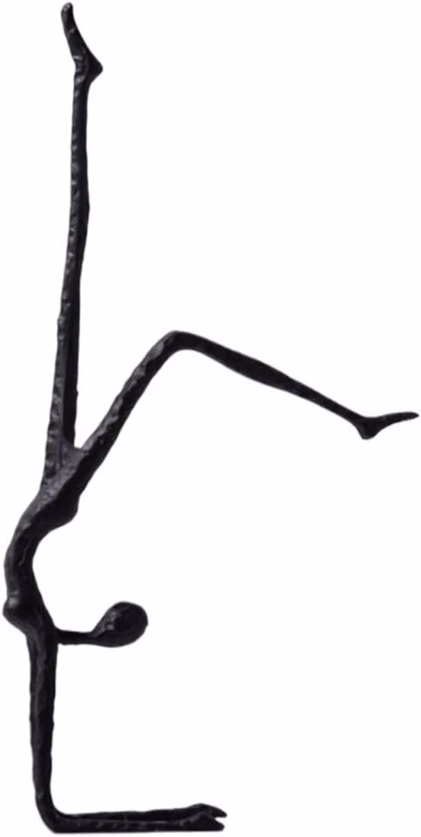 Artistiek metalen danseres beeldje voor op tafel, moderne minimalistische decoratie, 45,8 cm hoog