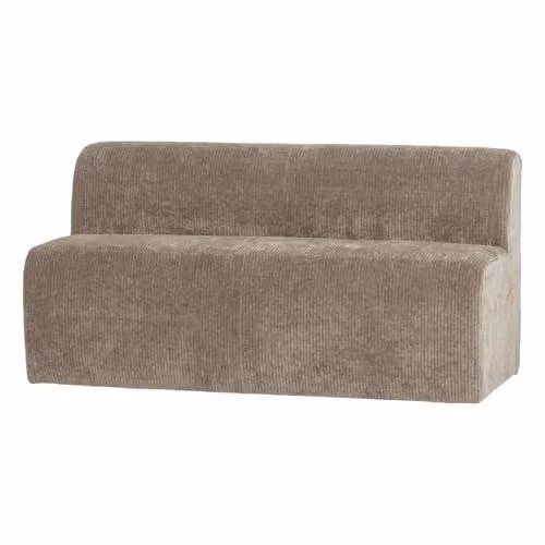 WOOOD Mojo Base Eetbank met rugleuning en ribstructuur - Donkerzand - 164 cm