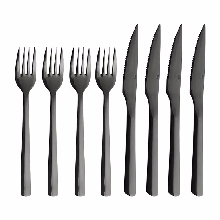 Aida Raw 8-delig grillbestek Zwart