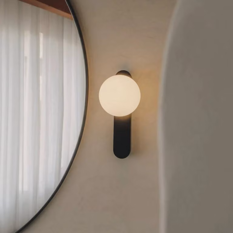 LEDS-C4 Perlina Wandlamp, Modern, Zwart, Dimbaar, Metaal en Glas
