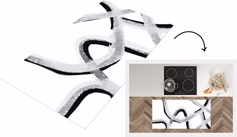 Keukenloper Vinyl Abstract Design Minimalisme 120 x 60 cm
