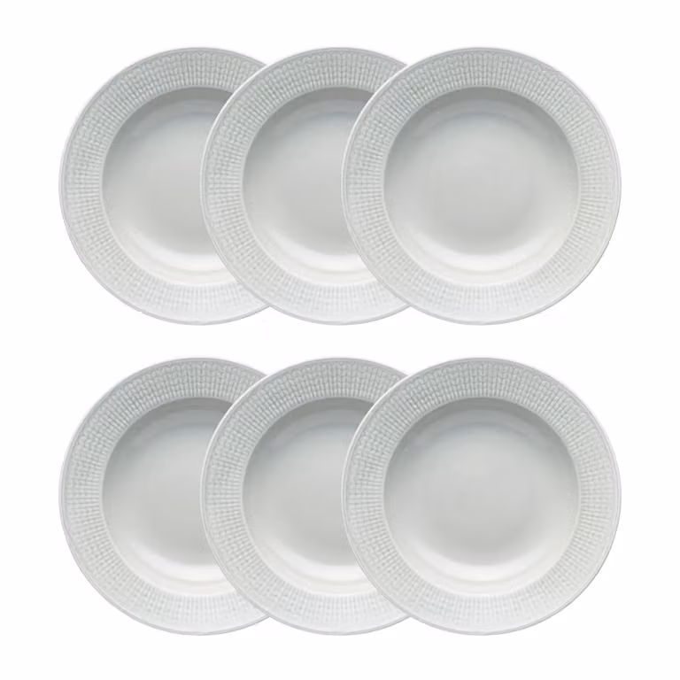 Rörstrand Swedish Grace diep bord Dimma grijs 6-pack Diameter: 25 cm