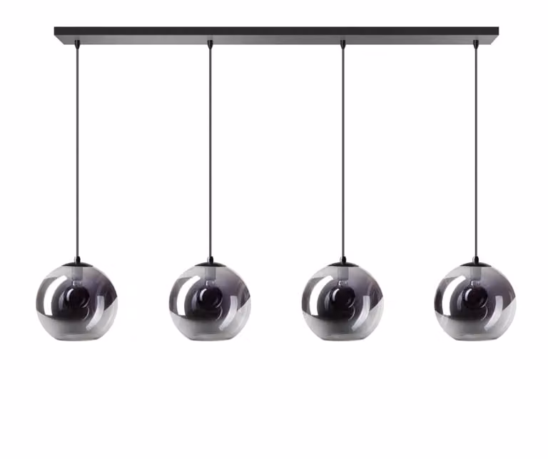 ETH Orb moderne ronde eetkamer hanglamp zwart en grijs met glas