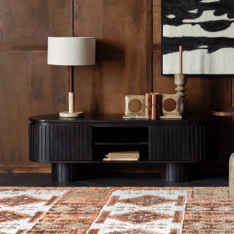 Dutchbone TV-meubel Kenji Mangohout, Bruin, Breedte: 140 cm, Diepte: 45 cm, Hoogte: 40 cm
