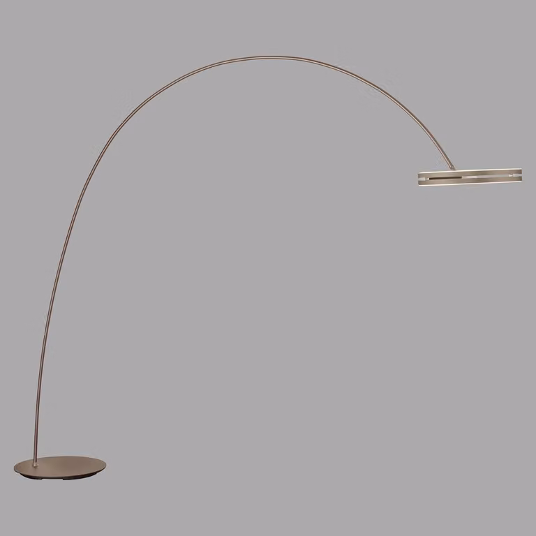 Paul Neuhaus Loop-Bow LED booglamp brons, verstelbaar en dimbaar