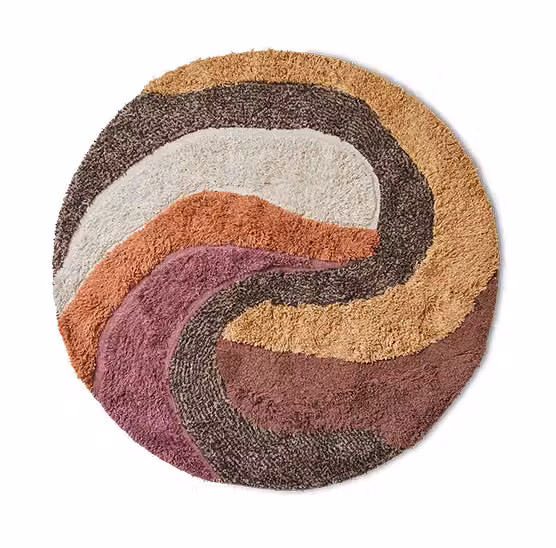 HKliving Rond Vloerkleed Round Wol Melange Ø150cm