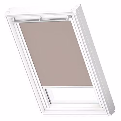 VELUX Verduisterend Rolgordijn MK06 met Witte Geleiders, Light Taupe