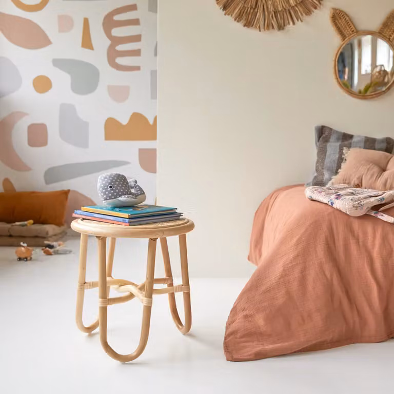 Tikamoon Nachtkastje voor kinderen van Rattan en MDF - Beige