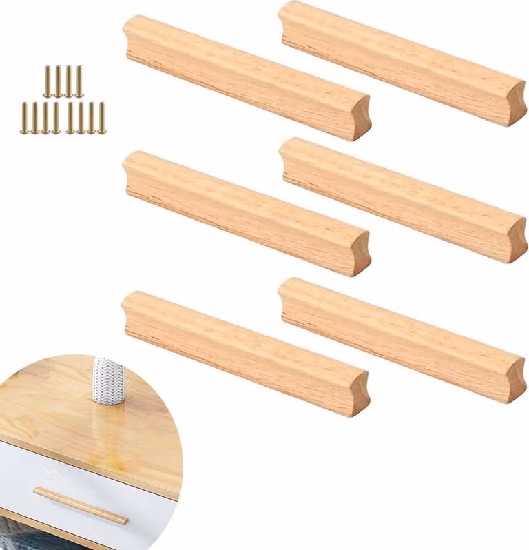 MTTProducts Houten Meubelgrepen - 6 stuks - 160 mm - Voor keuken en badkamer