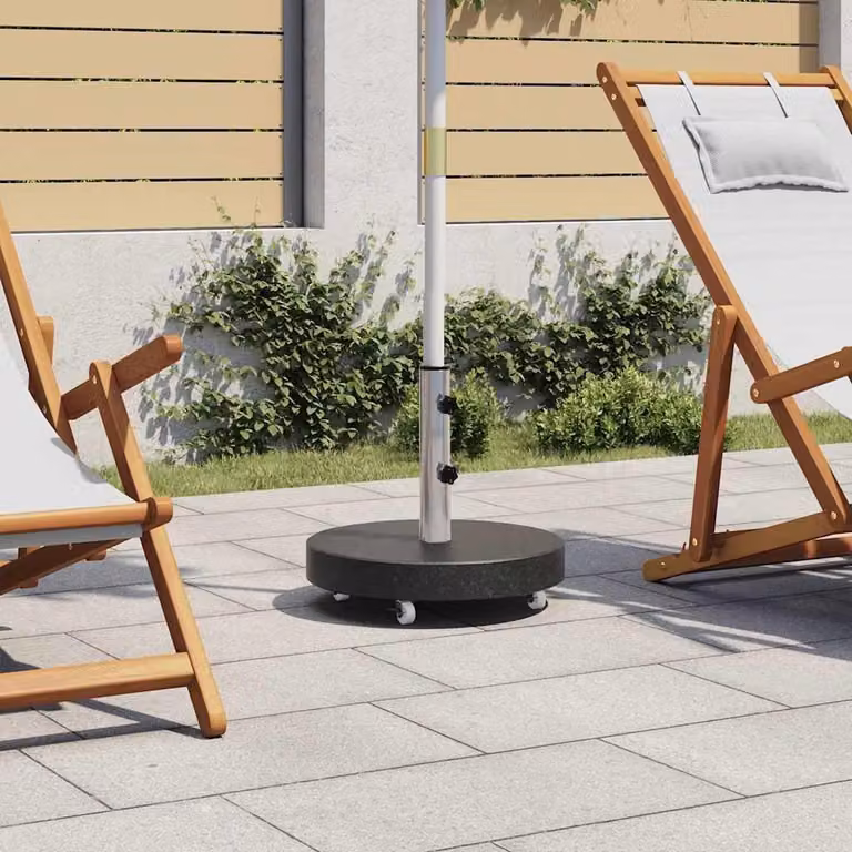 vidaXL Parasolstandaard van zwart graniet, 30 kg, rond