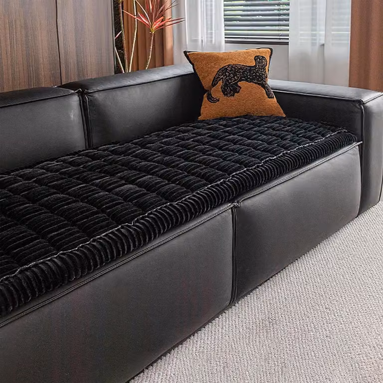 Grijs Bankhoes Antislip - Universele Slaapbank Beschermer van Dikke Corduroy Stof