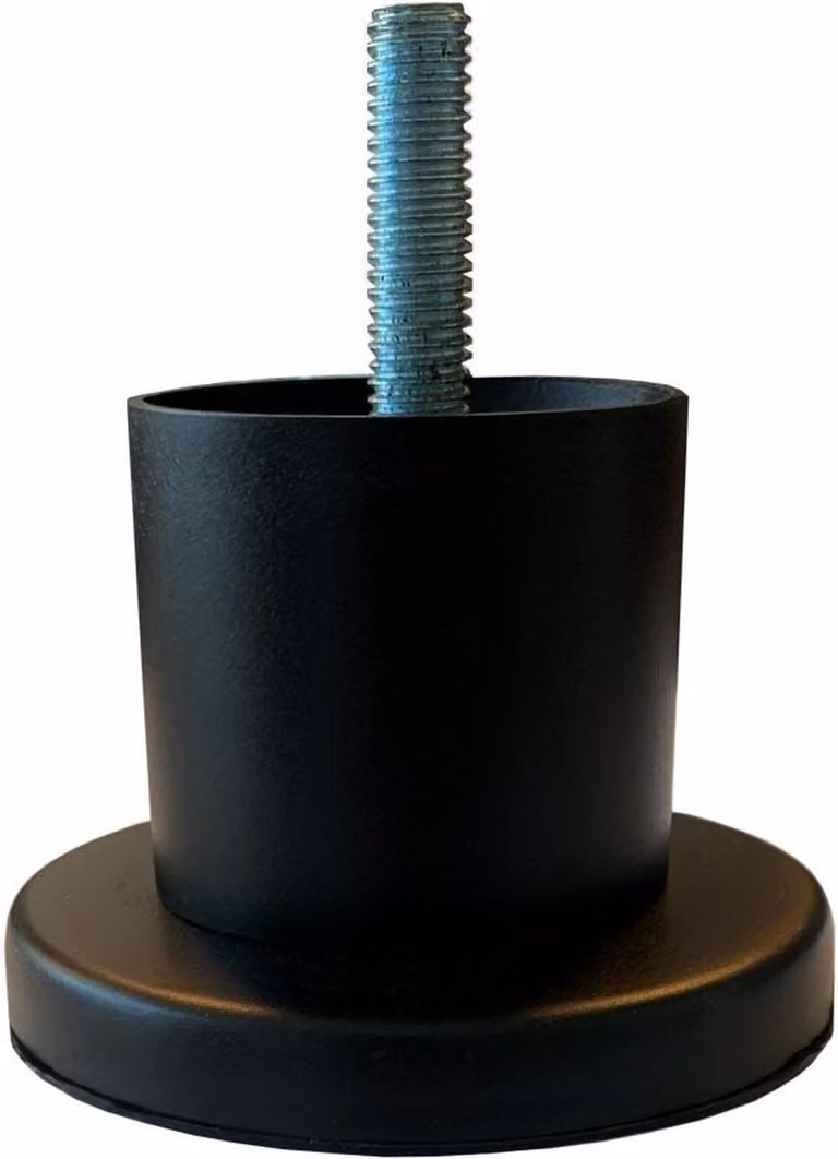 Set van 4 zwarte ronde stalen meubelpoten met M8 aansluiting, diameter: 4,2 cm, hoogte: 5 cm