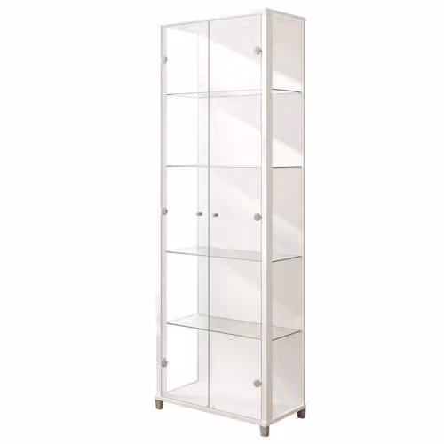 Wehkamp Home Vitrinekast Hanna Basic wit met glazen deuren en interne planken B/D/H: 58 x 32 x 172 cm