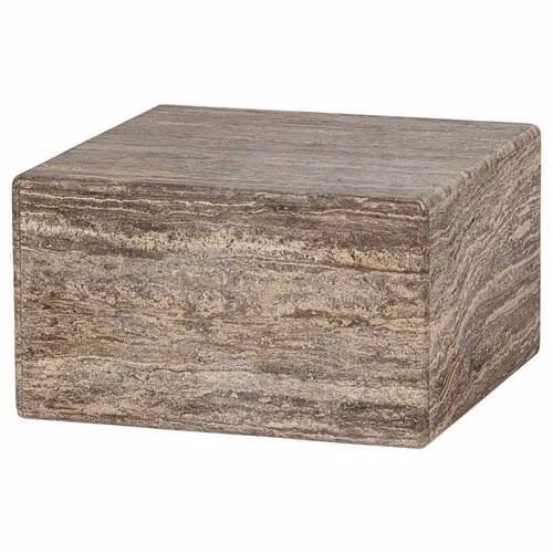 WOOOD Vexa Salontafel - Marmer - Lichtbruin - B: 35 cm, D: 60 cm, H: 60 cm