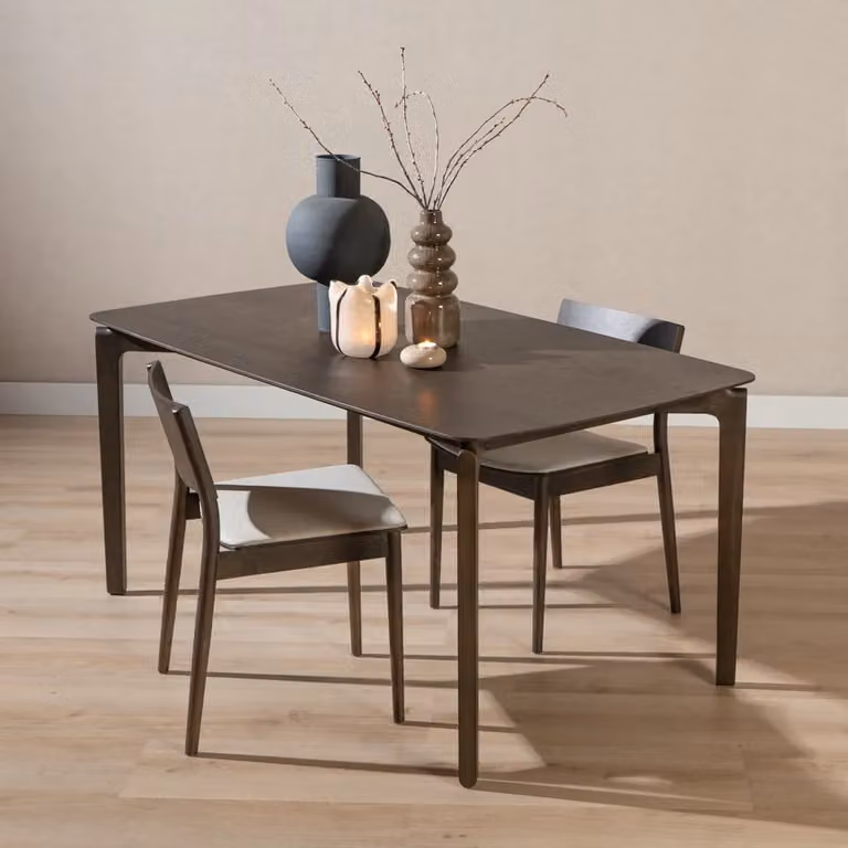 Bronx71 Scandinavische eettafel Cala walnoot bruin B: 220 cm, D: 100 cm