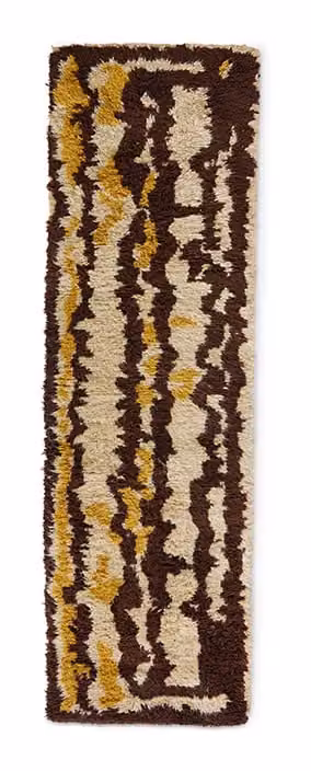 HKliving Vloerkleed Rave Wol Bruin 70 x 250 cm