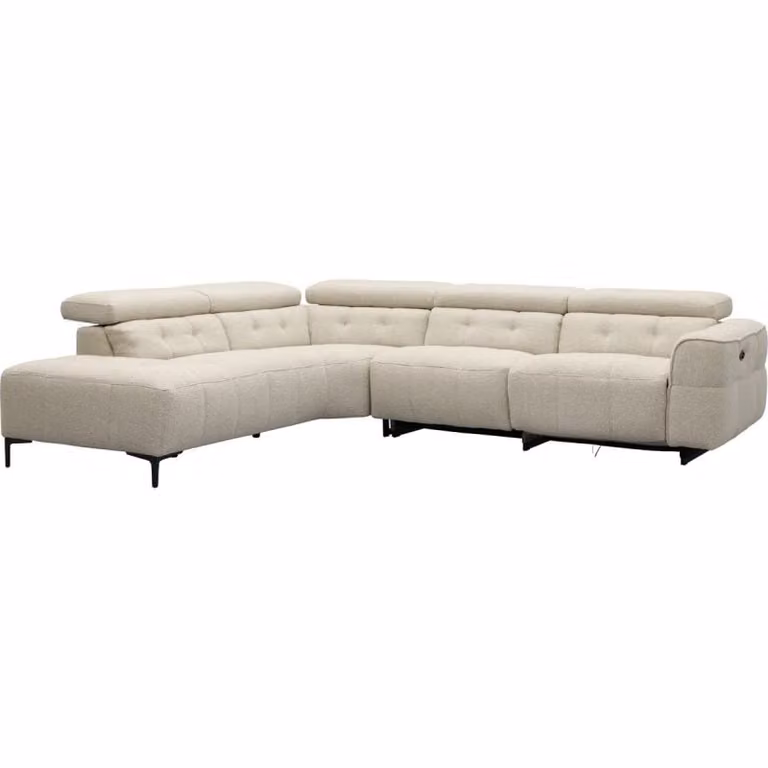 Budget Home Store Bank Robin hoekziteiland links met 2,5-zits rechts en 1 elektrische relaxfunctie