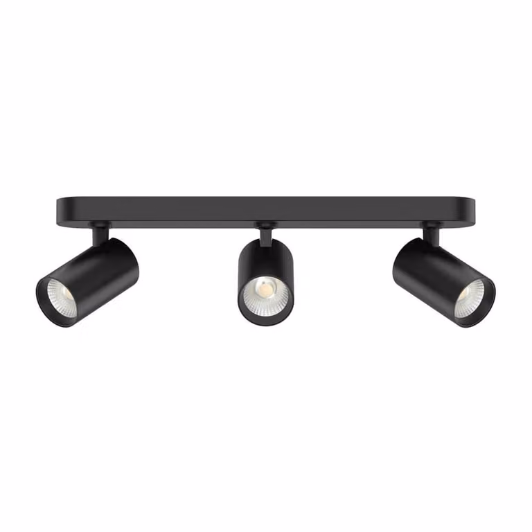 Lyora Led opbouwspot Tevo trio - Zwart - Warm wit 2700K