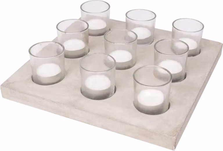 9-delige beton waxinehouder voor tealights