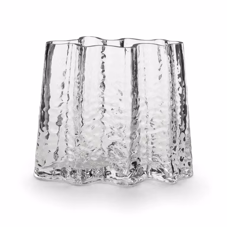 Cooee Design Gry brede vaas - Clear - Hoogte: 19 cm
