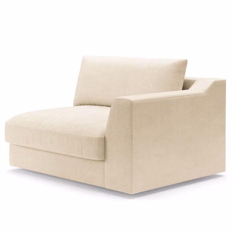 home24 Palila 1,5-zitsbank beige/crèmekleurig geweven stof modern B/D/H: 138 x 90 x 112 cm