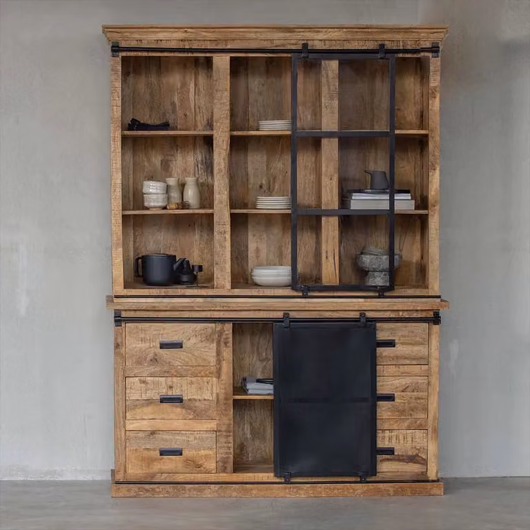 Mahom Denver Buffetkast van Mangohout en Metaal - Industrieel - 140 cm