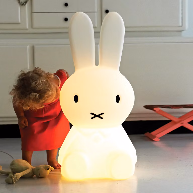 Mr Maria Nijntje High Light LED tafellamp met oplaadbare batterij, Wit, Hoogte: 80 cm