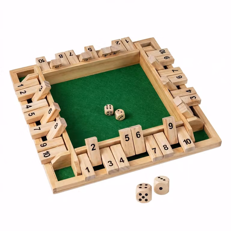 Costway Shut The Box Educatief Wiskundespel voor 2-4 spelers, Opvouwbaar, Naturel