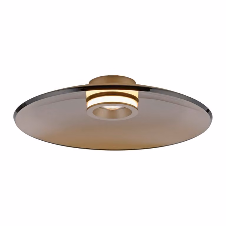 Paul Neuhaus Pure Moon design plafondlamp brons met amberkleurig glas, Ø 50 cm