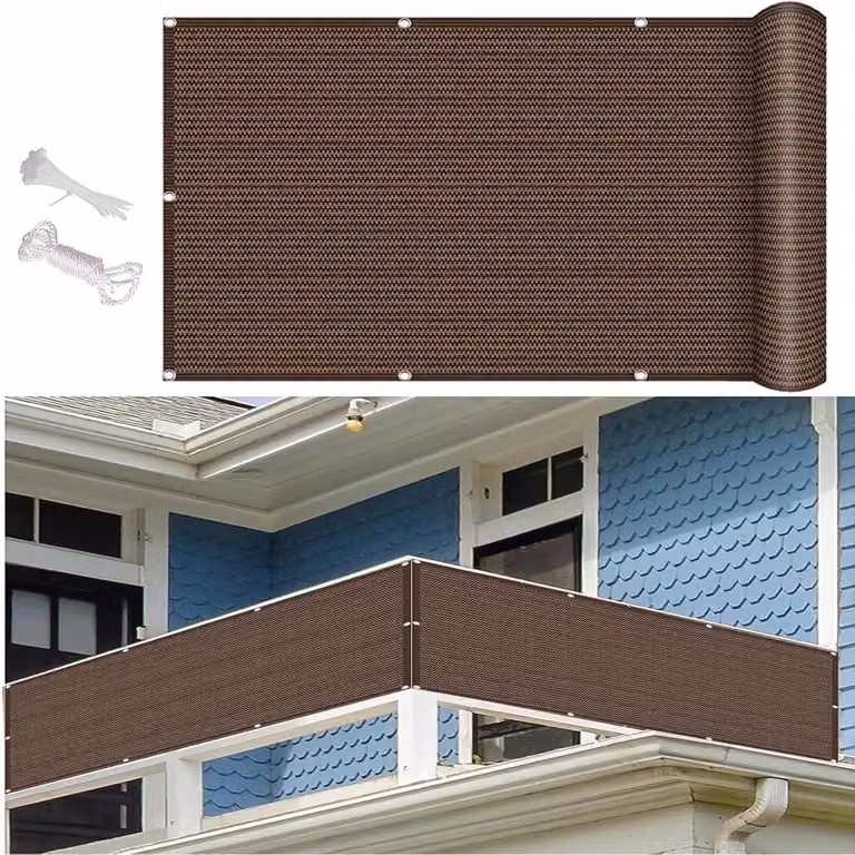 Inkijkbescherming Balkon Privacydoek Tuin Bruin - 65 x 300 cm