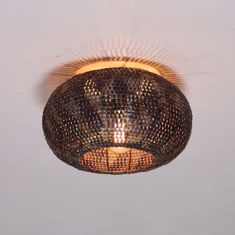 Lyora Armor Plafondlamp - Zwart - Aluminium - Ø 40 cm