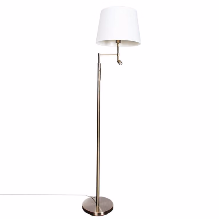 By Rydéns Orlando vloerlamp wit/goud met textiele kap