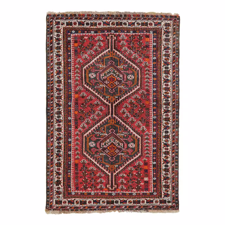 home24 Laagpolig vloerkleed Shiraz Rood Wol B: 106 cm, H: 157 cm